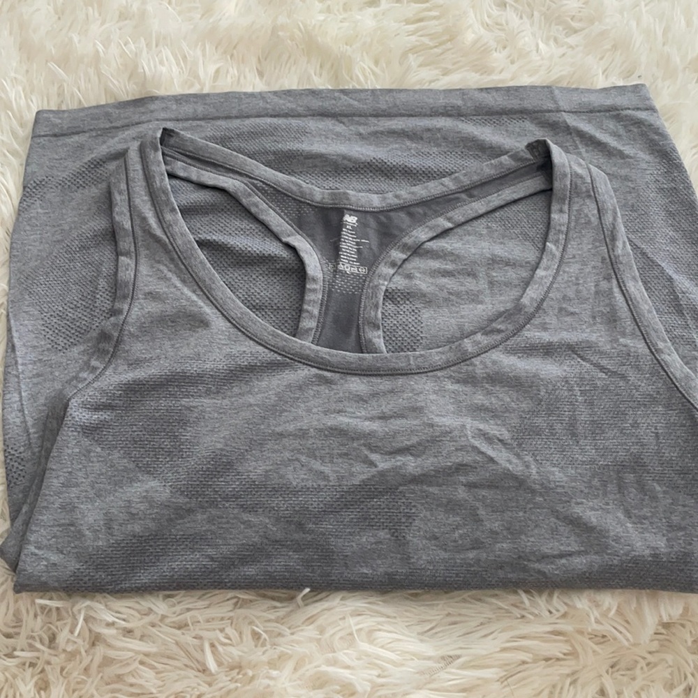 4FOR$20 Gray New Balance Racerback Tank Top | XL
